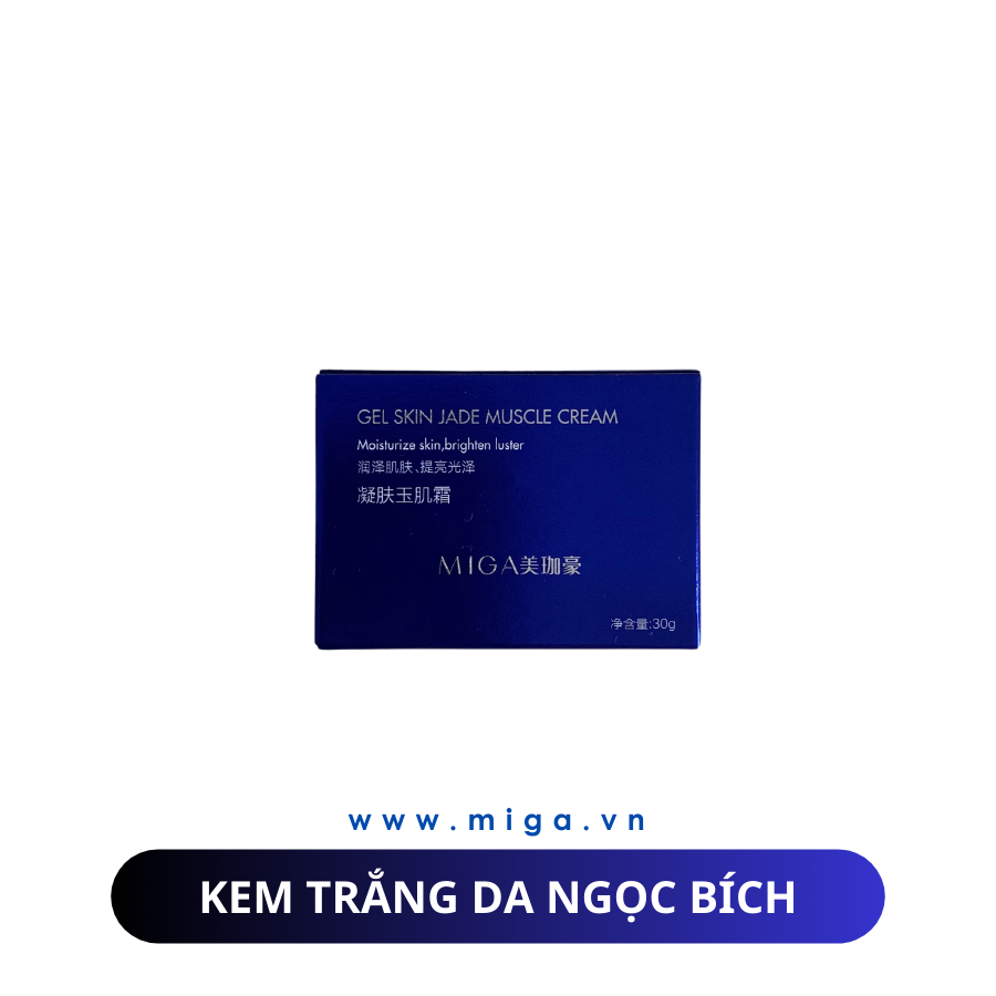 Kem Trắng Da Ngọc Bích MIGA – Gel Skin Jade Muscle Cream MIGA Giúp da căng bóng mịn màng và trắng khoẻ