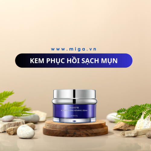 Kem phục hồi sạch mụn MIGA với công thức thẩm thấu nhanh và hiệu quả, giúp điều trị da nhanh thành phần hoạt chất độc quyền