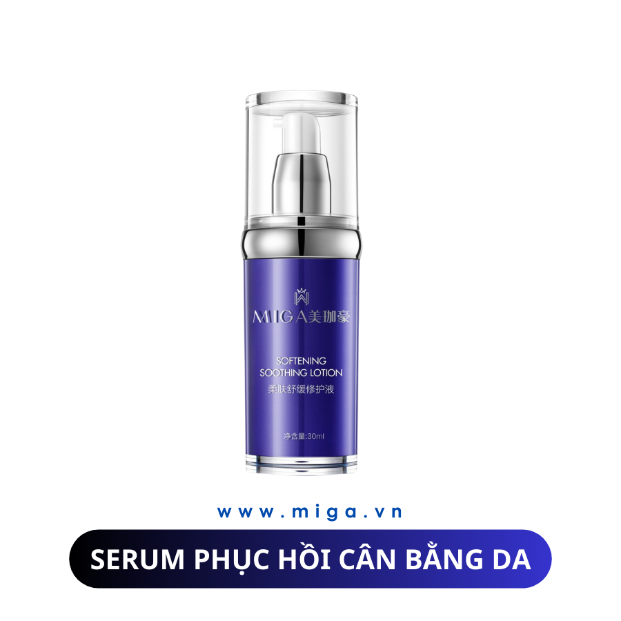 Serum MIGA Phục Hồi Cân Bằng - MIGA Softening Soothing Lotion 30ml Serum phục hồi cân bằng da MIGA – MIGA Softeing Soothing Lotion giúp bạn phục hồi lại được làn da mất cân bằng