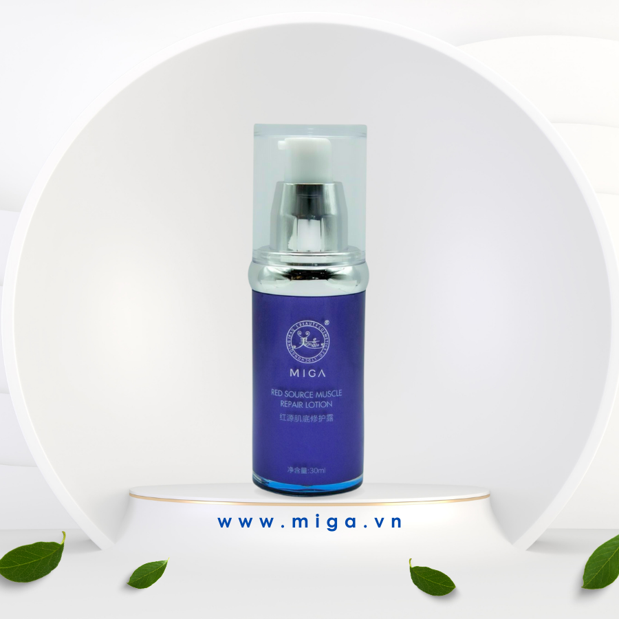 Serum phục hồi da đỏ yếu MIGA – MIGA Red Source Muscle Repair Lotion giúp bạn phục hồi lại được làn da đỏ yếu, giúp da căng mướt