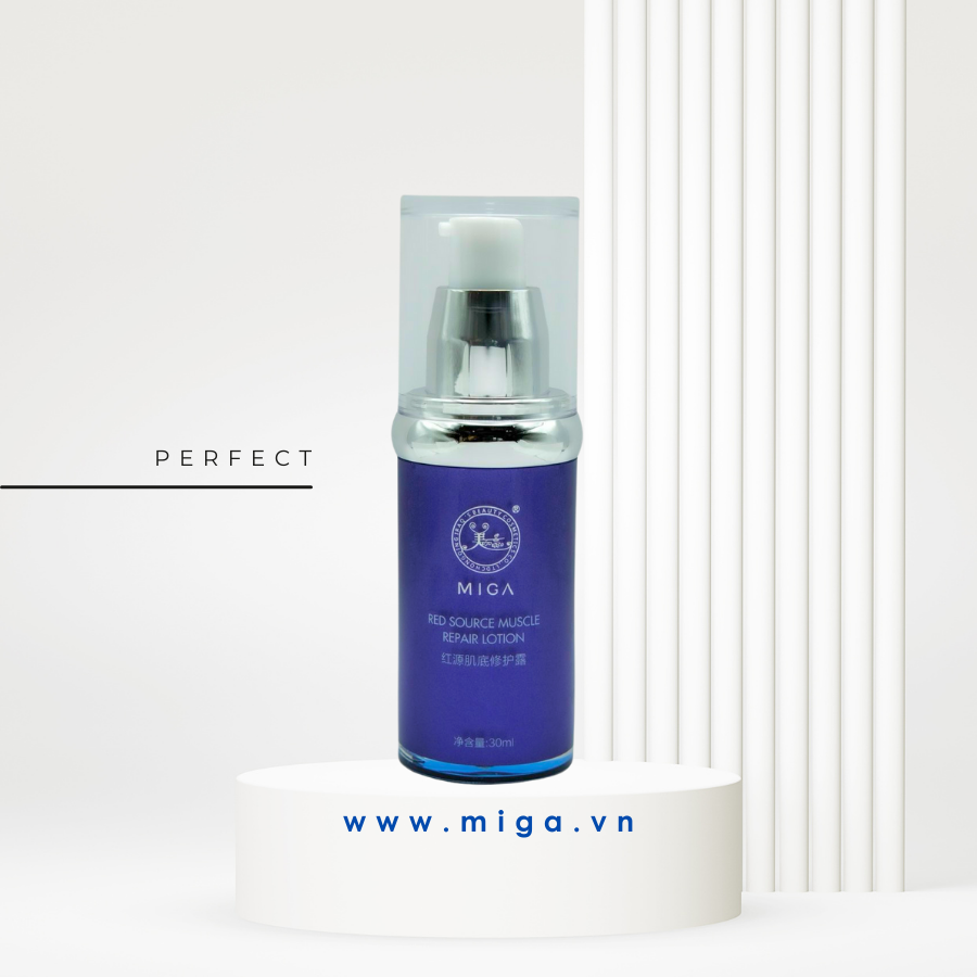 Serum phục hồi da đỏ yếu MIGA – MIGA Red Source Muscle Repair Lotion là sản phẩm phục hồi da đỏ yếu nhanh chóng, tái cấu trúc hư tổn ở màng đáy của da