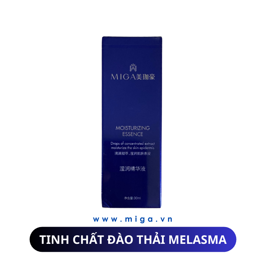 Lấy một lượng Tinh chất đào thải Melasma – Miga Moisturizing Essence thoa đều và massage nhẹ nhàng trên da