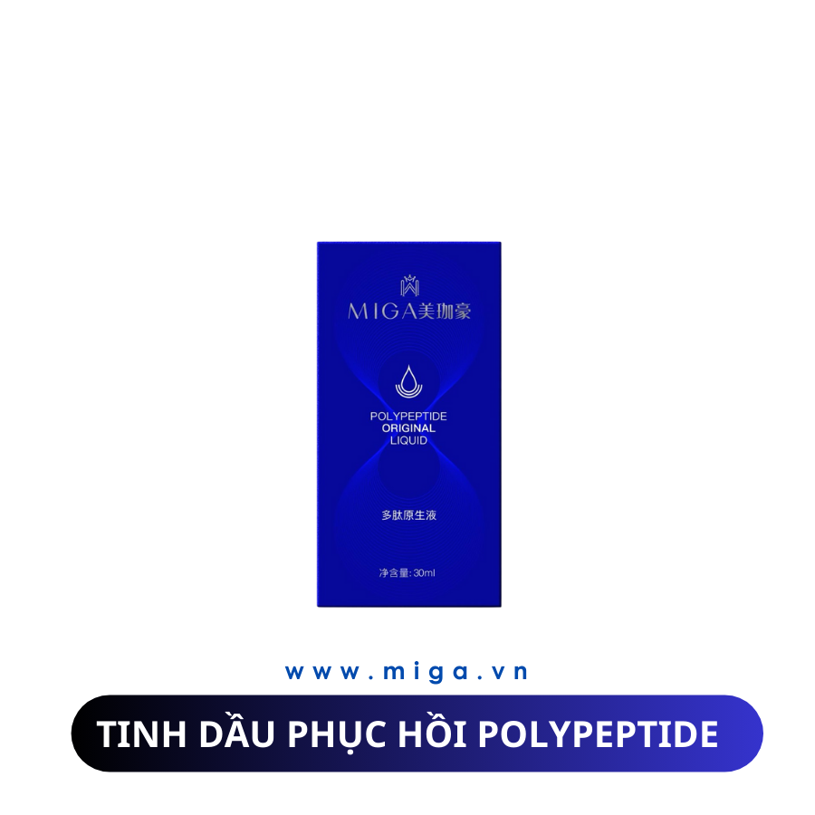 Tinh dầu phục hồi polypeptide MIGA là sản phẩm đắt giá giúp làn da bạn cải thiện được vấn đề về làn da bị hư tổn do sử dụng mỹ phẩm