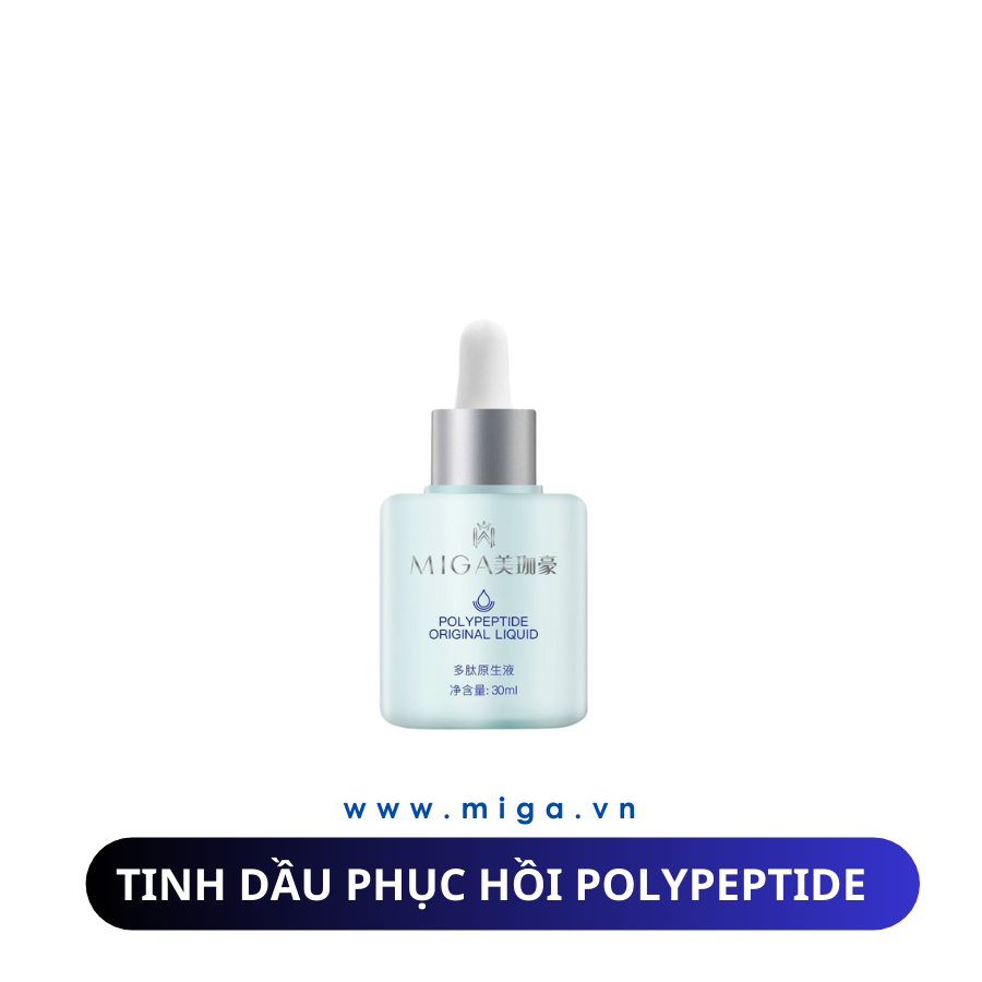 Tinh dầu phục hồi peptide MIGA giúp phục hồi được cấu trúc da từ sâu bên trong với công nghệ thẩm thấu ở dạng phân tử siêu nhỏ
